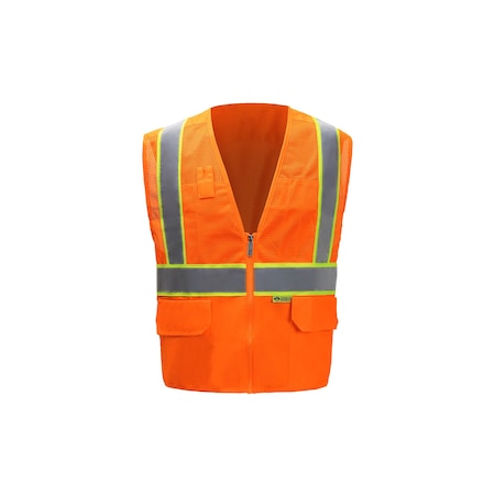 Orange Contrast High Viz Vest, 4X-Large, Class 2